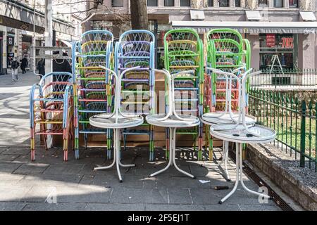 This week is started the second partial lockdown. Al cafe and restaurants are closed and people spending time in the parks. Stock Photo