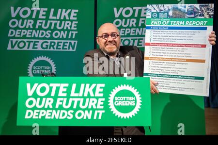 North Queensferry, Scotland, UK. 26 March 2021. PICTURED: Scottish Greens will today mark the start of their party conference by unveiling an end of term ‘report card' highlighting the party's achievements during the last parliamentary term. Credit: Colin Fisher/Alamy Live News Stock Photo