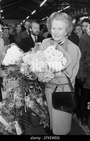 Mrs Thatcher in the north of England/Leeds/Bradford in 1987 Stock Photo