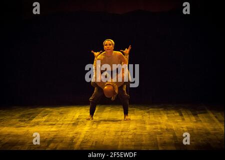 Akram Khan and Tamara Rojo rehearse  Dust as part of Lest We Forget at the Barbican - London Stock Photo