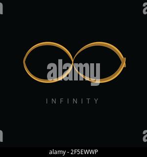 Infinity logo on black background. Creative vector company logo. Abstract business symbol template concept illustration. Stock Vector