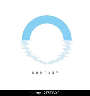 O logo on white background. Letter O company logo. Creative abstract symbol reflection on water. Vector illustration design. Stock Vector