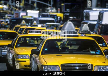 2002 HISTORICAL STACKED RACKED AND PACKED YELLOW TAXI CABS (©FORD