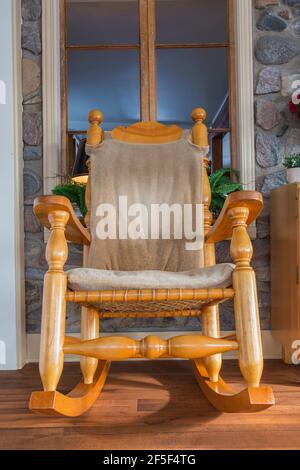 big wooden rocking chair