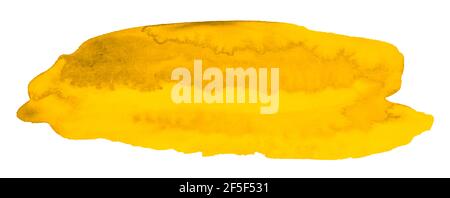 Vibrant yellow watercolor frame - abstract background for design. Stock Photo