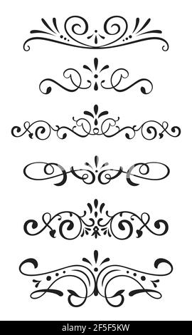 Border collection on white background. Vector illustration. Stock Vector