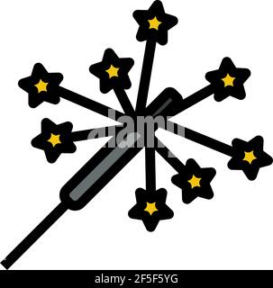 Party Sparkler Icon. Editable Bold Outline With Color Fill Design. Vector Illustration. Stock Vector