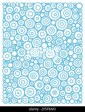 Seamless doodle pattern in blue. Hand drawn circles background. Vector illustration. Stock Vector