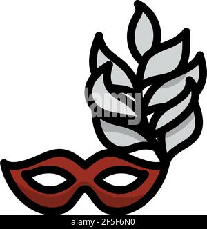 Party Carnival Mask Icon. Editable Bold Outline With Color Fill Design. Vector Illustration. Stock Vector