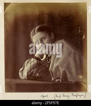 April (Miss Mary MacGregor). Ronald Ruthven Leslie-Melville (Scottish,1835 - 1906) Stock Photo