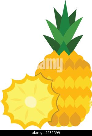 Pineapple illustration vector isolated on white background Stock Vector