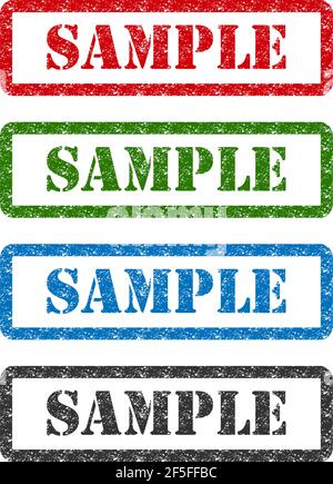 sample set rubber stamp isolated on background. Stock Vector