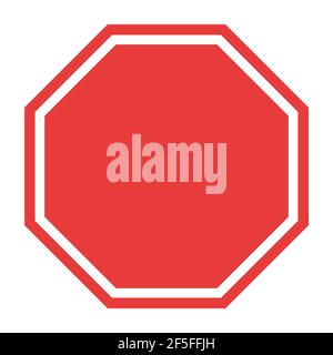 Stop sign, icon blank vector. Red color singe symbol illustration . Stock Vector