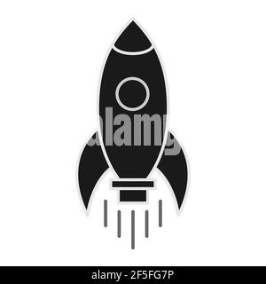 Rocket ship icon isolated on white background. Travel illustration . Stock Vector