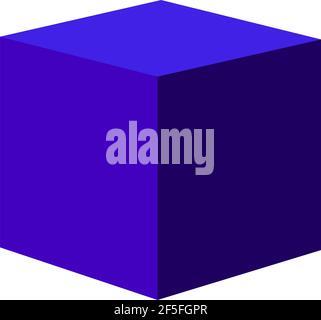 Blue gradient vector cube. Vector icon stock illustration . Stock Vector