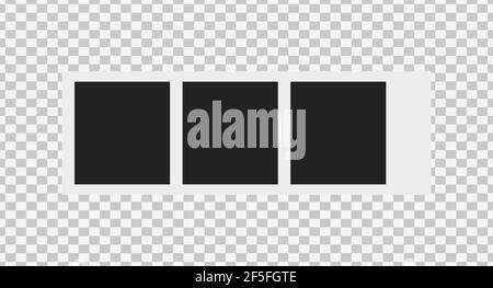Old photo frame isolated on transparent background. Blank frame vector . Stock Vector