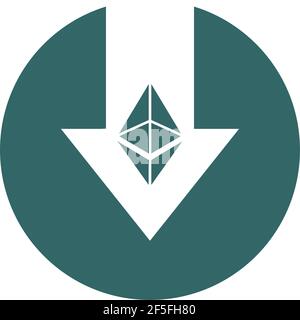 Cost reduction- decrease icon. Vector symbol image isolated on background . Stock Vector