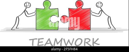 Solutions. Business team and partner working together background. Concept business business vector illustration, Flat business cartoon design. Stock Vector