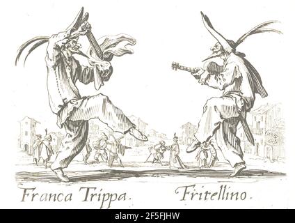 Jacques Callot's Balli di Sfessania or Dance of Sfessania from 1623. Stock Photo