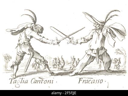 Jacques Callot's Balli di Sfessania or Dance of Sfessania from 1623. Stock Photo