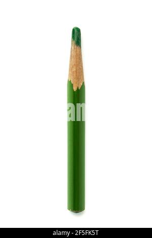 Vertical green pencil isolated on white background Stock Photo - Alamy