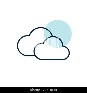 Two clouds vector icon. Meteorology sign. Graph symbol for travel, tourism and weather web site and apps design, logo, app, UI Stock Vector