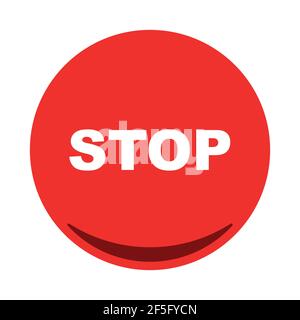 Stop button icon flat . Vector illustration Stock Vector
