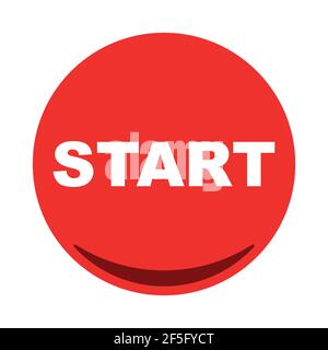 Start button icon flat . Vector illustration Stock Vector