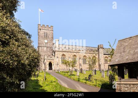 All Saints church in Exmoor National Park at Dulverton, Somerset UK Stock Photo