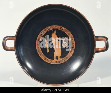Attic Red-Figure Kylix Type B. Attributed to the Euaichme Painter (Greek (Attic), active about 475 - 450 B.C.) Stock Photo