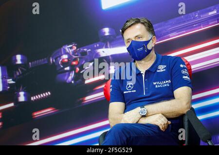 CAPITO Jost, Chief Executive Officer of Williams Racing, portrait, press conference during Formula 1 Gulf Air Bahrain Grand Prix 2021 from March 26 to 28, 2021 on the Bahrain International Circuit, in Sakhir, Bahrain - Photo Frédéric Le Floc?h / DPPI