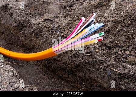 optical fiber for very high speed internet Stock Photo