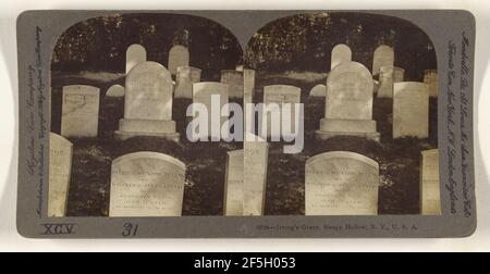 Washington Irving's Grave, Sleepy Hollow, N.Y., U.S.A.. Keystone View Co. (American, founded 1892, dissolved 1963) Stock Photo