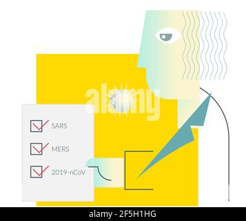 Lab Technician giving Coronavirus Testing Report - Illustration   as eps 10 File. Stock Vector
