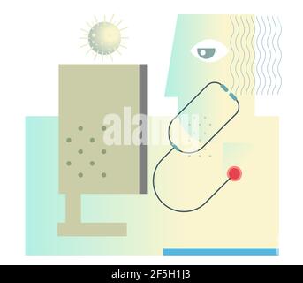 Doctor using Telemedicine - Illustration as EPS 10 File Stock Vector