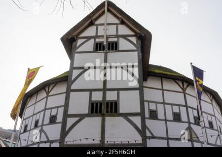 Shakespeare's Globe theatre at Bankside, London. Stock Photo