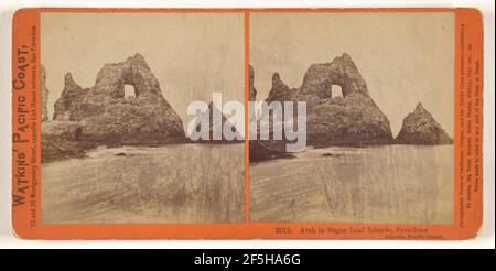 Arch in Sugar Loaf Islands, Farallone sic Islands, Pacific Ocean.. Carleton Watkins (American, 1829 - 1916) Stock Photo