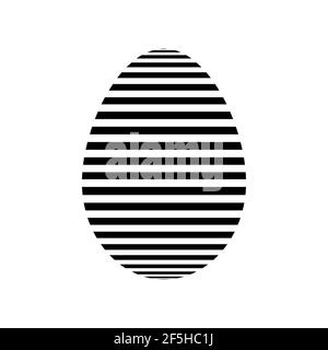 Easter egg - black striped pattern Stock Vector