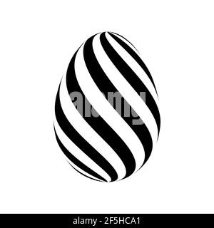 Easter egg - black striped pattern Stock Vector
