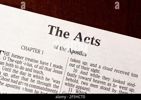 Acts Title Page Close-up Stock Photo