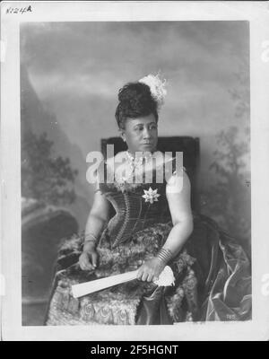 Queen Kapiolani wearing her peacock gown at the Golden Jubilee of Queen Victoria Stock Photo