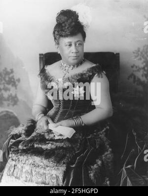 Queen Kapiolani wearing her peacock gown at the Golden Jubilee of Queen Victoria Stock Photo