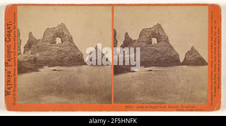 Arch in Sugar Loaf Islands, Farallone sic Islands, Pacific Ocean.. Carleton Watkins (American, 1829 - 1916) Stock Photo