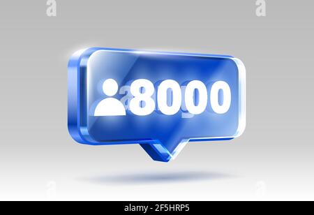 Thank you followers peoples, 8k online social group, happy banner celebrate, Vector illustration Stock Vector