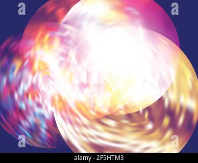 Festive illumination. Bright multi-colored flickering circles on a blue background. Vector graphic pattern Stock Vector