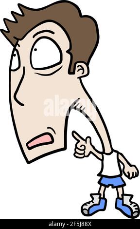 surprised man pointing Stock Vector