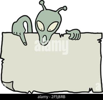 funny alien pointing Stock Vector