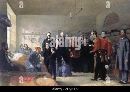 Queen Victoria's First Visit to her Wounded Soldiers by Jerry BarrettFXD. Stock Photo
