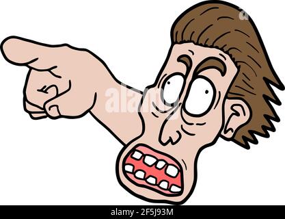 man pointing draw Stock Vector