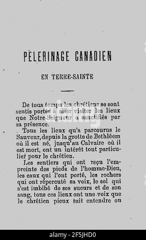 Pèlerinage canadien en Terre-Sainte page 3. Stock Photo